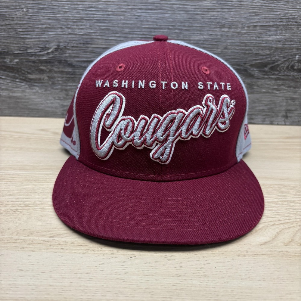 Washington State Cougars Hat Cap Snap Back Mens One Size Red Gray NCAA New Era